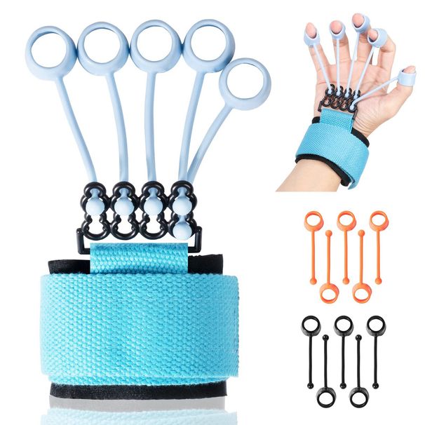 Flexion And Extension Trainer Finger Yoga Exercise Resistance Band Strengthener Grip Ball Rehabilitation Training_desvips.com
