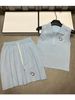 TB Academy Style Puppy Embroidery Fashion For Women Sleeveless Polo Knit Top + Pleated Skirt Chic Two-Piece Set_desvips.com