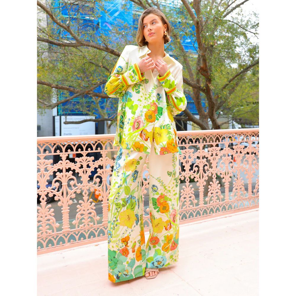 Women's Clothing new printed holiday long sleeved two piece suit INS loose casual trousers suit _desvips.com