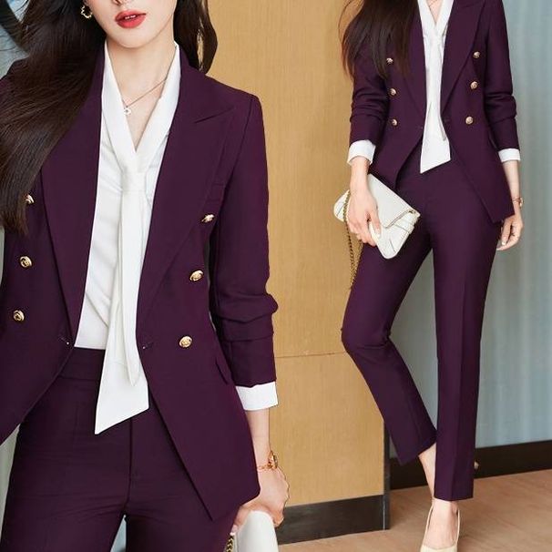 women's clothing autumn suit for women new mid leng ardigan jacket with high necked sweater slim wide leg pants three piece suit_desvips.com