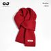 Selected Australian Pure Wool Scarf For Women New Year Christmas Chinese Red Winter Versatile Warm High-end Knitted Neck_desvips.com