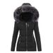 Women's Clothing color fur collar zipper decoration slim cotton coat for women thick coat for women_desvips.com