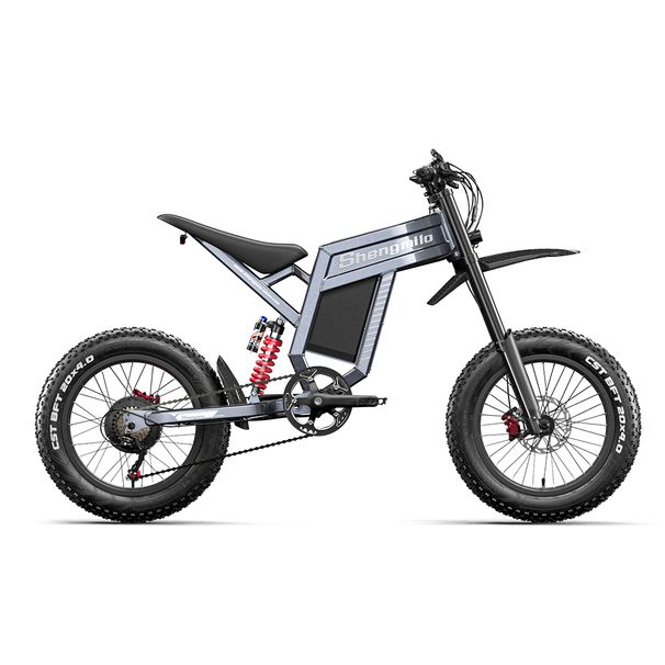 Shengmilo S900 E-Mountain Bike 60V 30Ah Battery 1500W 65km/h Max Speed Dual Suspension 20*4.0 Fat Tire Adult Electric Bicycles_desvips.com