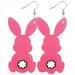 Cross-border 9-piece Easter Bunny Earring Set With Colorful Striped Printed Bunny-shaped Acrylic Earrings_desvips.com