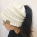 Explosive CC Standard Ponytail Hat Autumn And Winter Warm Women's Knitted Beanie_desvips.com