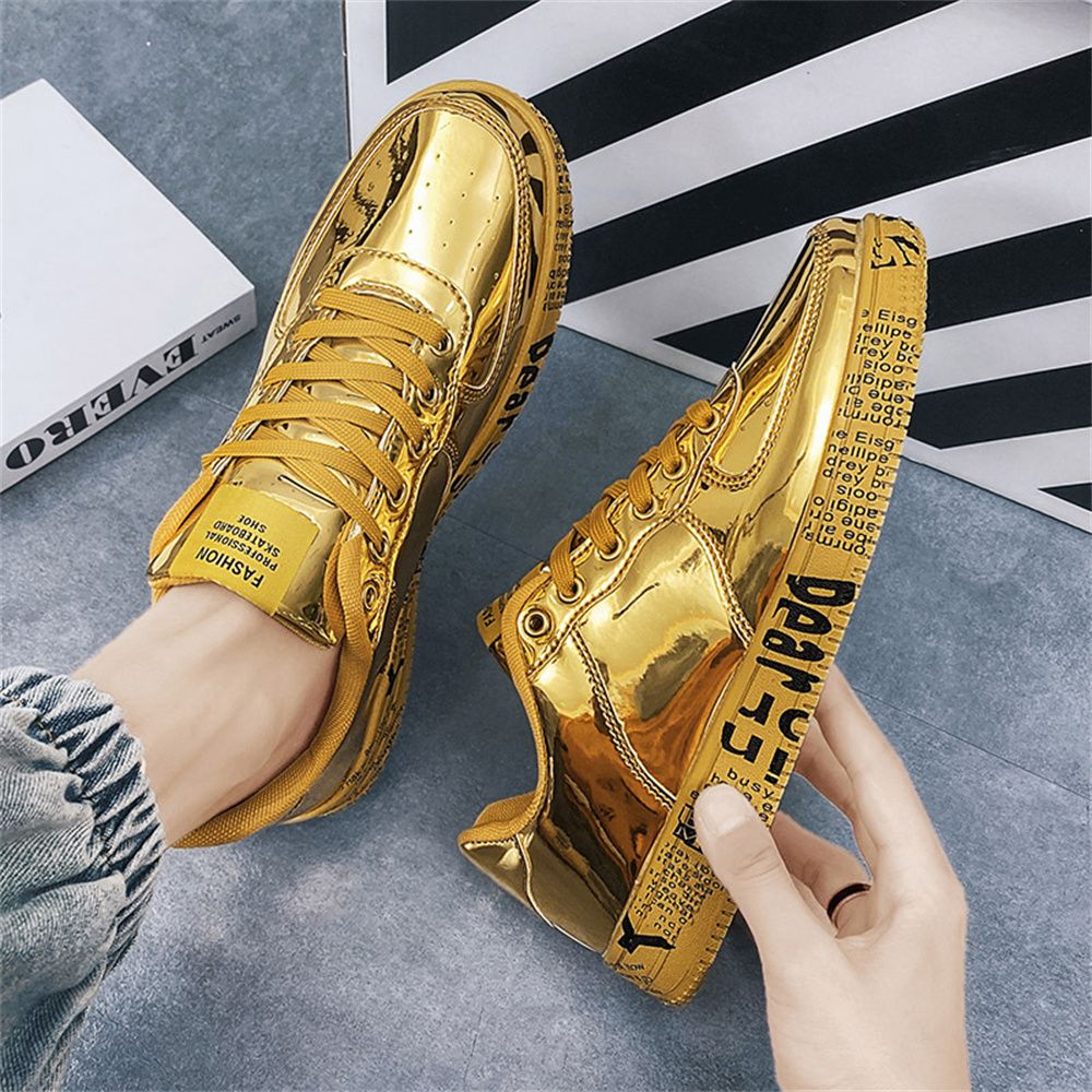 2026 Fashion Sneakers Skateboarding Shoes Women/Men Low Top Lace-UpPersonalized Lacquered Glossy Finish Non-Slip Wear-Resistant Running Shoes 36-46_desvips.com