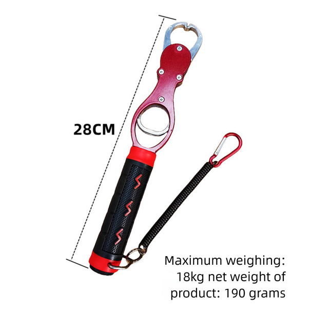 Aluminum Alloy Fish Gripper With Scale, Fishing Pliers Set For Lure Fishing, Portable Fish Holder With Weight Measurement_desvips.com