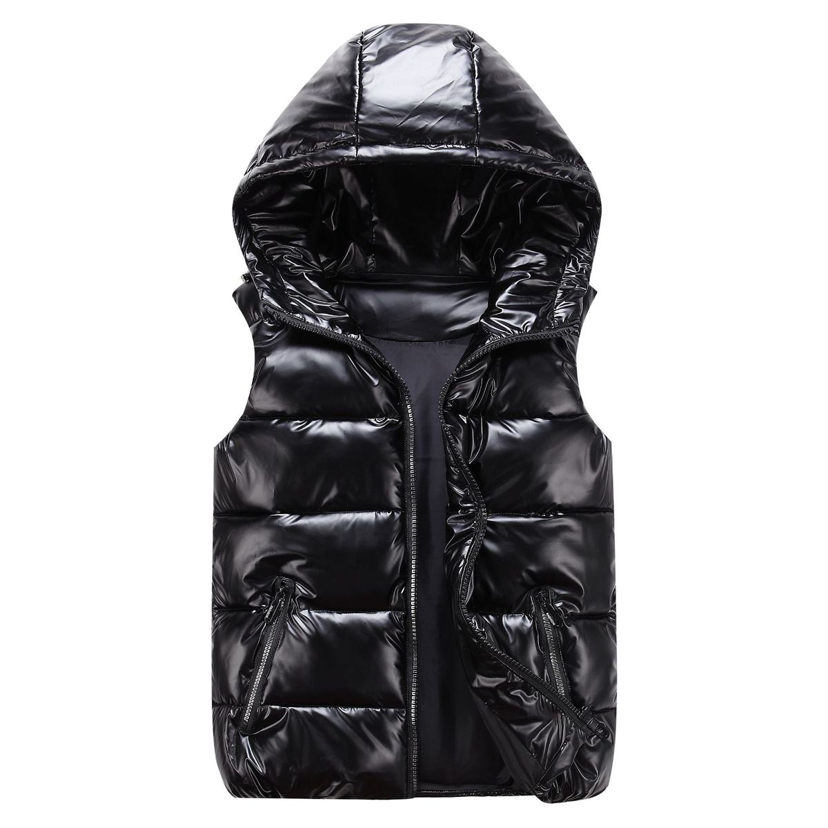 Women's fashion thickened hooded slim waistcoat cotton couple vest_desvips.com
