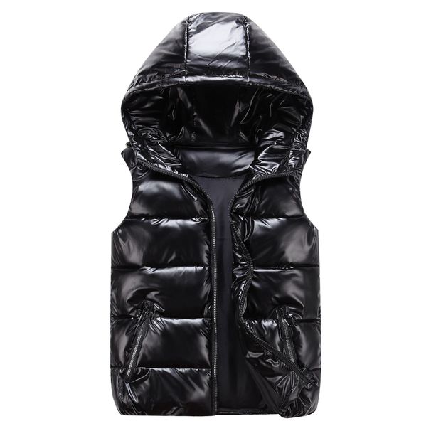 Women's fashion thickened hooded slim waistcoat cotton couple vest_desvips.com