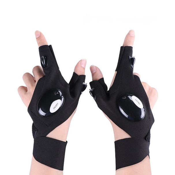Outdoor Gloves With Light, Illuminated Night Fishing Gear, Cycling, Auto Repair, Flashlight, LED Finger Light_desvips.com