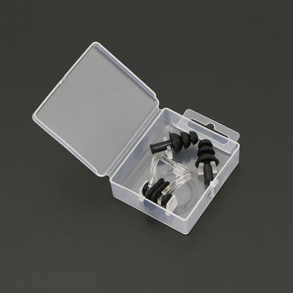 Boxed Swimming And Dustproof Waterproof Silicone Soft Earplugs Nose Clips Set_desvips.com
