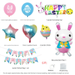 Happy Balloons Easter Chick Horizontal Stripes 12inch Bunny Ear Egg Balloon Set_desvips.com