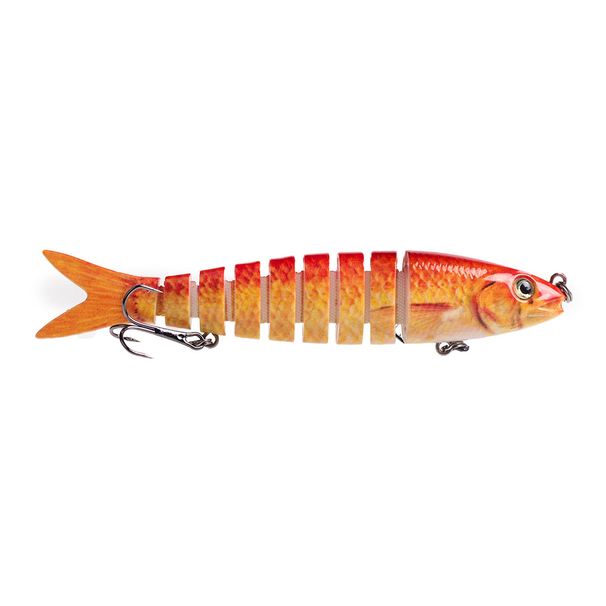 Hanlin 10cm/3.49in Multi Jointed Fishing Lure Trout Crankbait 9 Segments Sinking Wobblers Artificial Hard Swimbait Bass Tackle_desvips.com