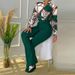 Women's Clothing casual suit printed stand-up collar long sleeve shirt top wide-leg pants two-piece set_desvips.com