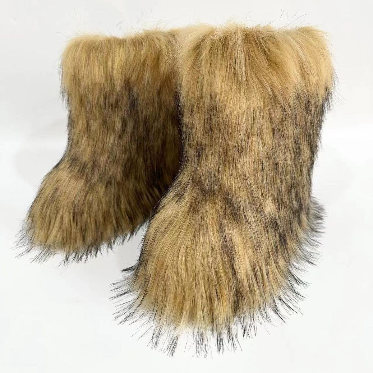 Winter New Arrival Outerwear: Harajuku Girl Thickened Warm Fuzzy Boots Round Toe Mid-Calf Fur Y2K Cute Snow Boots_desvips.com