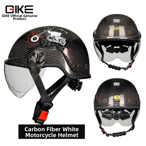 Carbon Fiber Half Helmet For Electric Bikes, Motorcycles, And Motorbikes Summer Riding Safety Helmet For Men And Women 3C Riding Helmet._desvips.com