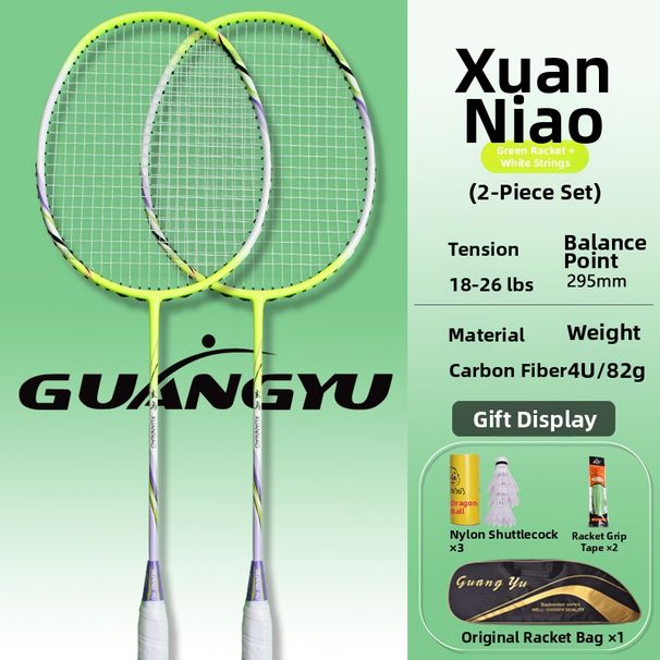 Unisex All Carbon Fiber Badminton Racket Set Durable High Elasticity Double Racket Sports Outdoor Adult_desvips.com