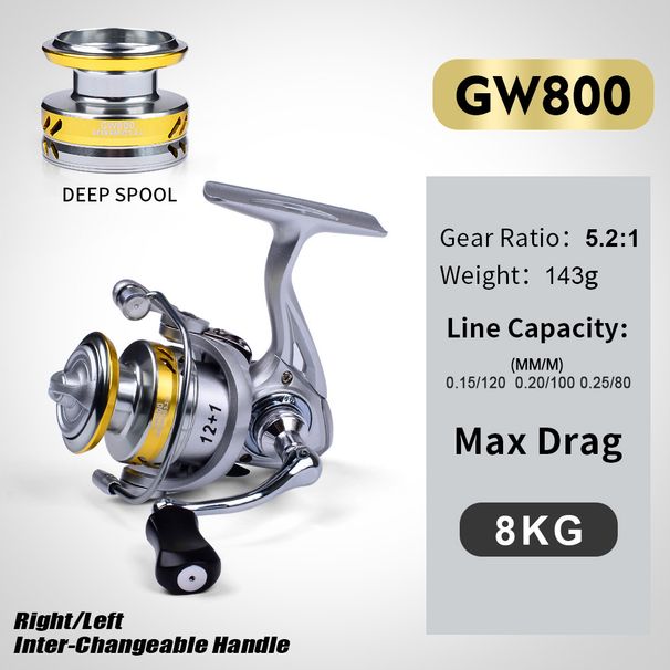 Long Casting Lure Spinning Ultra Lightweight Small Wheel 5.2:1 Gear Ratio Sea Rock Fishing Reel_desvips.com