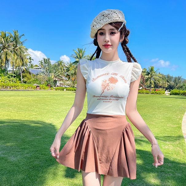 Sports For Women, Backless Summer One-Piece, Conservative Slimming Hot Spring Swimwear, New Skirt Women's Swimsuit_desvips.com