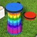 Fold Rainbow Adjustable Outdoor Travel Chair, Portable Fold Stool Home Use, Suitable For Queu, Travel, And_desvips.com
