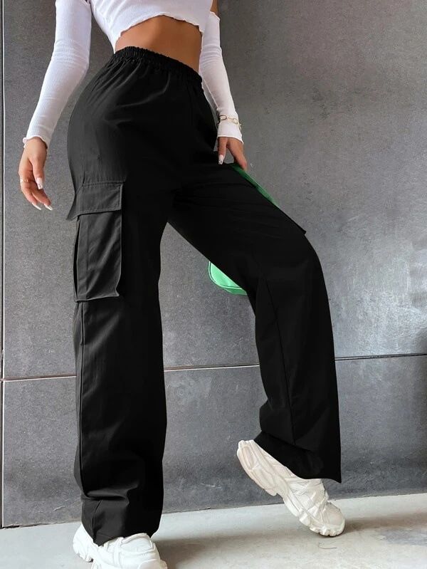 Summer New Cross-Border Hot-Selling Cargo Casual For Women High Waist Wide Leg Straight Breathable American Retro Sports_desvips.com