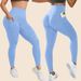 Women's Solid Color Yoga Pants Muyao Cross Border Bare Skin Pocket Sports Fitness Long Pants Hip Lifting Running Cycling_desvips.com