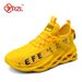 YRZL Mens Lightweight Comfortable Mesh Breathable Sneakers Green Casual Thick Sole Running Shoes For Men_desvips.com
