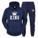 Autumn Winter Fleece Sports Couple Men's And Women's Sweatshirt Suit_desvips.com