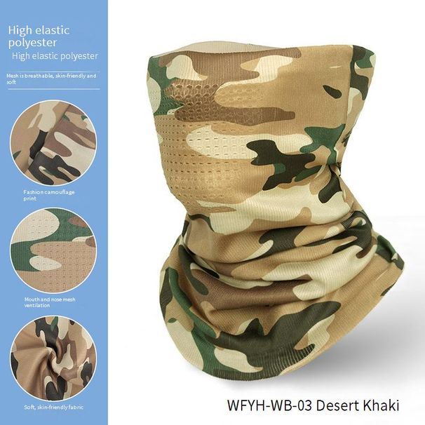 Breathable Mesh Camo Bandana For Cycling & Motorcycle Helmets - Lightweight Sun Protection Face Cover - Unisex Design_desvips.com