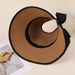 Bowknot Straw Spring Summer Vacation Sun Open Top Beach Hat Breathable_desvips.com