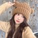 Fashion Women's Knitted Hat With Cat Ears, Autumn And Winter Thickened Warm Cute Hat, Japanese Style Wholesale_desvips.com