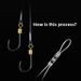 Steel Wire Finished Sub-line Double Set Anti-tangle Pre-tied Anti-bite Swivel Rotating Fish Hook For Catching White_desvips.com