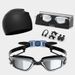 Adult Swimming Goggles HD Waterproof And Anti-fog Electroplating Swimming Glasses Silicone Swimming Cap Nose Clip Earplug Set_desvips.com