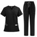 Women's new V-neck split medical overalls, pocket straight pants, men's and women's toiletries_desvips.com