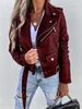 Women's jacket top PU leather jacket motorcycle short zipper_desvips.com