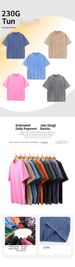 230g Heavy Cotton Washed Distressed T-shirt Cross-border Retro Oversize Loose Dropped Shoulder Trendy Brand Short Sleeves_desvips.com
