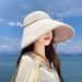 Women's Summer With Large Brim, Color-blocking Sun Outdoor Hiking, UV Protection Fisherman Hat For Vacation And Beach_desvips.com