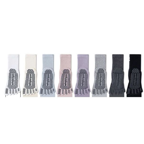 Long Mid-Calf Pilates Five-Toe Yoga Non-Slip Professional Women Summer Indoor Toe-Separating Sports Socks_desvips.com