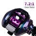 Lure 7.2:1 Chameleon Colorful Sea Water Drop Metal Line Cup 4+1 Shaft Fishing Reel_desvips.com