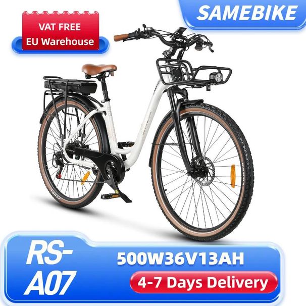 SAMEBIKE RS-A07 28" Electric Bike 500W Motor 36V 13Ah Battery City Leisure Comfortable Ladies Ebikes_desvips.com