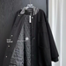 Padded Hooded Woolen Jacket Men's Mid-length Woolen Coat Men's Winter Thickened Black_desvips.com