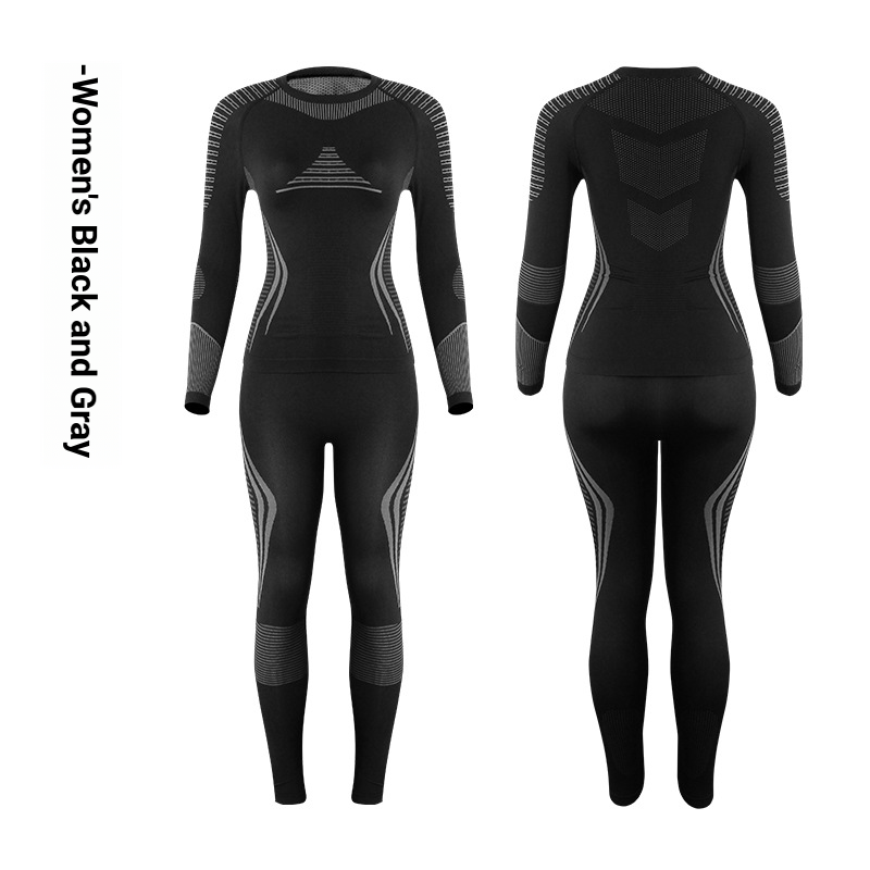 Autumn And Winter Outdoor Ski Quick-drying Clothes Sports Bras For Men And Women Moisture-wicking Base Compression Thermal Underwear Sets_desvips.com