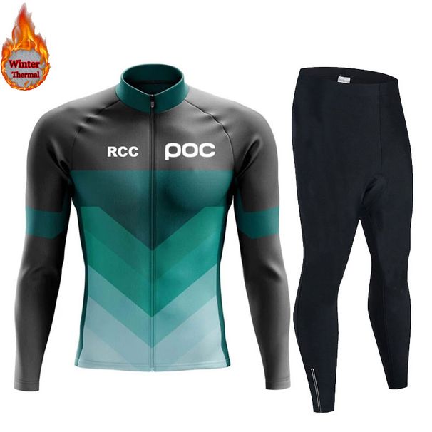 2026 Pro Team Winter Thermal Fleece Long Sleeve Cycling Jersey Set Bib Pants Ropa Ciclismo Bicycle Clothing MTB Bike_desvips.com