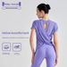 New Bamboo Fiber Summer Fitness Short Sleeve Breathable T-Shirt Hollow Out Back Sports Top Women Yoga Wear Round Neck_desvips.com