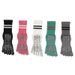 Women's Mid Length Yoga Socks Non-Slip Pilates Five Finger Split Toe Striped Sports Fitness Professional Autumn Winter_desvips.com