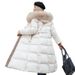 Women's Clothing new slim fit large fur collar long cotton coat_desvips.com