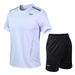 Sports Suit Summer New Men's Fitness Running Quick-Drying Breathable Short Sleeve Two-piece Set Loose_desvips.com