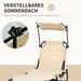 2er Set Sonnenliege Klappbar Gartenliege Mit Sonnendach 5-Fach Höhenverstellbarer Rückenlehne Braun_desvips.com