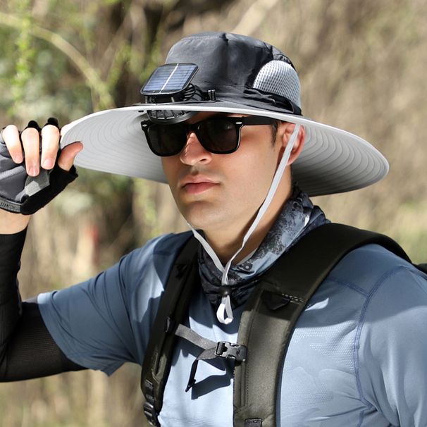 Solar-Powered Cooling Hat With Detachable Fan & Wide Brim - UPF50+ Sun Protection For Fishing/Hiking_desvips.com