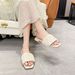 Sheii Su Yinyin MIU Style Pleated Square Toe Slip-On Sandals For Women Spring Outdoor Soft Sole Slippers Soccer Jerseys_desvips.com